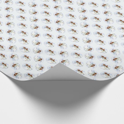 Brittany Spaniel Noel Cadeaupapier (Hoek)