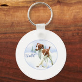 Brittany Spaniel Noel Sleutelhanger (Voorkant)
