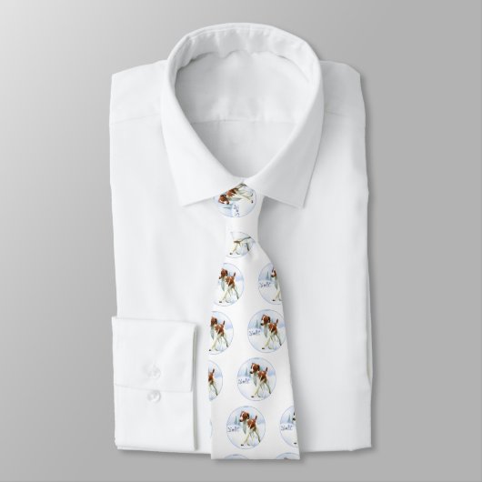 Brittany Spaniel Noel Stropdas (Gebonden)
