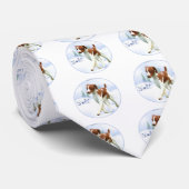 Brittany Spaniel Noel Stropdas (Opgerold)