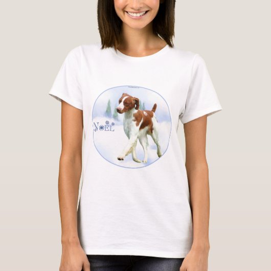 Brittany Spaniel Noel T-shirt (Voorkant)