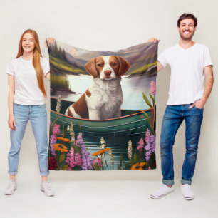 Brittany Spaniel op een peddel: Een landschappelij Fleece Deken