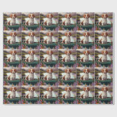 Brittany Spaniel op een peddel: Een Schilderachtig Cadeaupapier (Vlak)