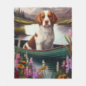 Brittany Spaniel op een peddel: Een Schilderachtig Fleece Deken (Voorkant)
