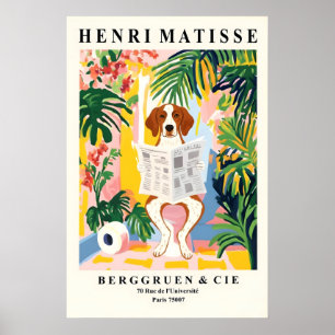 Brittany Spaniel Op een Toilet - Grappige Matisse Poster