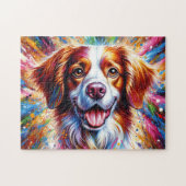 Brittany Spaniel: Oranje en Witte Epagneul Legpuzzel (Horizontaal)