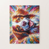 Brittany Spaniel: Oranje en Witte Epagneul Legpuzzel (Verticaal)