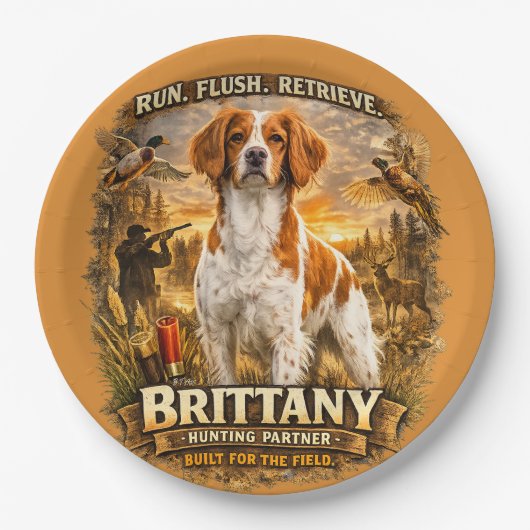 Brittany Spaniel Papieren Bordje (Voorkant)
