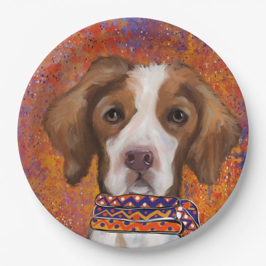 Brittany Spaniel Papieren Bordje (Voorkant)