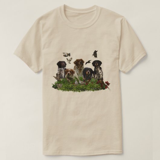 Brittany Spaniel, Passie voor Vogels T-shirt (Design voorkant)