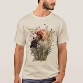 Brittany Spaniel, Passie voor Vogels T-shirt (Voorkant)