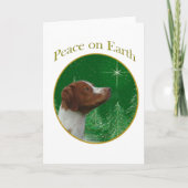 Brittany Spaniel Peace Feestdagen Kaart (Voorkant)