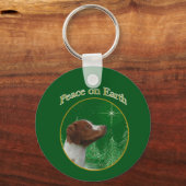 Brittany Spaniel Peace Sleutelhanger (Voorkant)