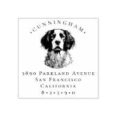 Brittany Spaniel Pet Dog Naam en Terugkeer Adres Rubberstempel (Afrduk)