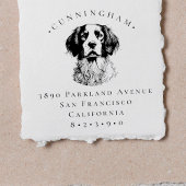 Brittany Spaniel Pet Dog Naam en Terugkeer Adres Rubberstempel