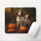 Brittany Spaniel Pup Autumn Delight Pompoen Muismat (Met muis)