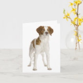 Brittany Spaniel Puppy Dog Blank Note Kaart (Gele Bloem)