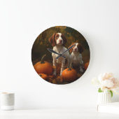 Brittany Spaniel Puppy Herfst Delight Pompoen Grote Klok (Huis)