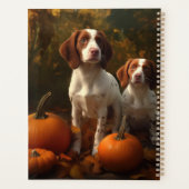 Brittany Spaniel Puppy Herfst Delight Pompoen Planner (Achterkant)
