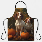 Brittany Spaniel Puppy Herfst Delight Pompoen Schort (Voorkant)