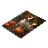 Brittany Spaniel Puppy Herfstvreugde Pompoen Notitieboek (Linkerzijde)