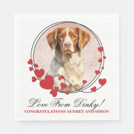 Brittany Spaniel Red Heart Lijst Hondenfoto Servet