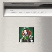 Brittany Spaniel rijdt fiets St. Patrick's Day  Magneet (Insitu (Vaatwasser))