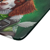 Brittany Spaniel rijdt fiets St. Patrick's Day Snijplank (Hoek)