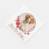 Brittany Spaniel Rode Hart Frame Honden Foto Servet (Hoek)