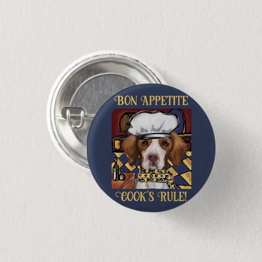 Brittany Spaniel Ronde Button 3,2 Cm (Voorkant /achterkant)