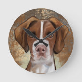 Brittany Spaniel Ronde Klok (Voorkant)