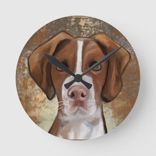 Brittany Spaniel Ronde Klok (Voorkant)