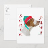 Brittany Spaniel Santa Paws Feestdagenkaart (Voorkant / Achterkant)