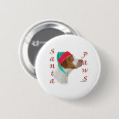 Brittany Spaniel Santa Paws Ronde Button 5,7 Cm (Voorkant /achterkant)