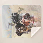 Brittany Spaniel Sherpa Deken (Voorkant (horizontaal))