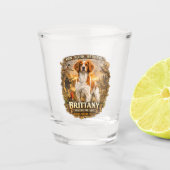 Brittany Spaniel Shot Glas (Voorkant)