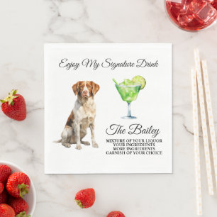 Brittany Spaniel Signature Drank Trouw Pet Servet