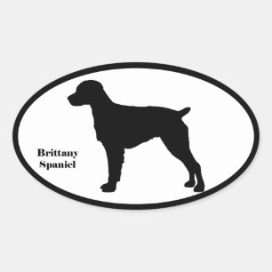 Brittany Spaniel SIlhouette Ovale Sticker