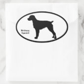 Brittany Spaniel SIlhouette Ovale Sticker (Tas)