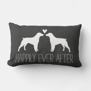 Brittany Spaniel Silhouetten met Hart en Tekst Kussen