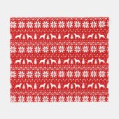 Brittany Spaniel Silhouettes Dog Kerstmis Fleece Deken (Voorkant (Horizontaal))