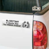 Brittany Spaniel - slimmer dan student - grappig Bumpersticker (Op Truck)