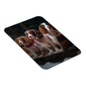 Brittany Spaniel Sneeuw Slede Kerst Decoratie Magneet (Rechterzijde)