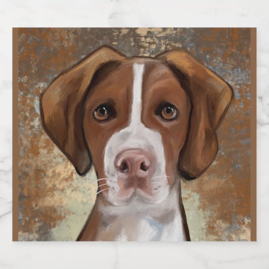 Brittany Spaniel Sparkling Wijnetiket (Enkel label)