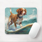 Brittany Spaniel Strand Surfen Schilderen  Muismat (Met muis)