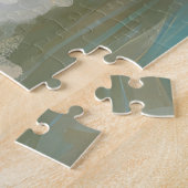 Brittany Spaniel Strand Surfing Schilderij Legpuzzel (Zijkant)