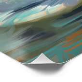 Brittany Spaniel Strand Surfing Schilderij Perfect Poster (Hoek)