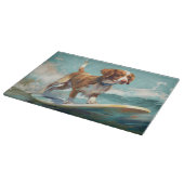 Brittany Spaniel Strand Surfing Schilderij Snijplank (Hoek)
