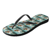 Brittany Spaniel Strand Surfing Schilderij Teenslippers (Schuin)