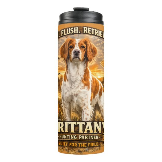 Brittany Spaniel Thermosbeker (Voorkant)